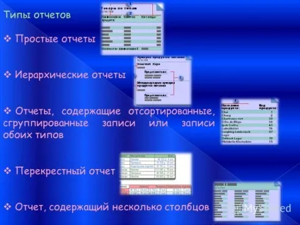 Презентація на тему звіт-це об'єкт бази даних, який призначений для виведення інформації з баз