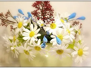 Ромашка з самозастивающая полімерної глини (фатин) Ромашка з самозастивающая полімерної глини