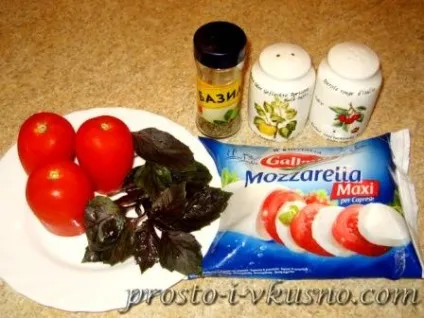Салат капрезе з моцарелою і помідорами (помідорами) Салат капрезе з моцарелою і помідорами