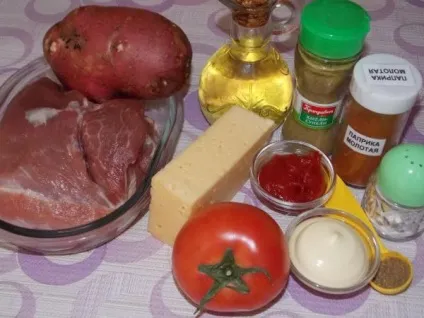 Свинина з картоплею під сиром в духовці (сиром) Свинина з картоплею під сиром в духовці