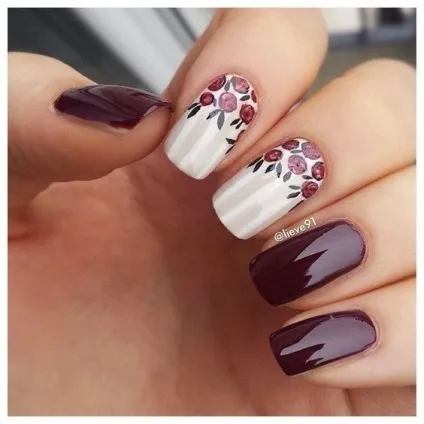 30 Приголомшливий ідей бордового манікюру (манікюру) 30 Приголомшливий ідей бордового манікюру