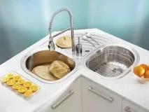 Кутове миття для кухні - матеріали, фото, розміри, рекомендації кутове