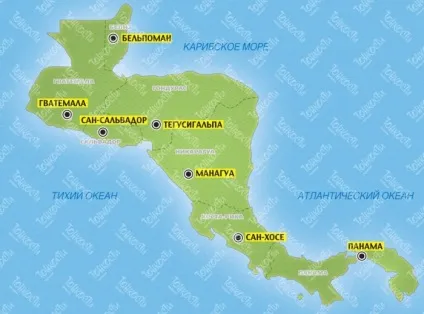Центральна америка карта регіону, країни, столиці, міста і курорти (тури в центральну америку) Центральна америка карта регіону, країни, столиці, міста і курорти