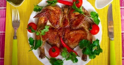 Курча тютюну - рецепт в духовці, на сковороді під пресом, в мультиварці і на грилі