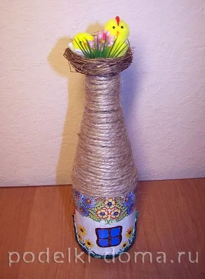 Декупаж пляшки український будиночок (майстер-клас), коробочка ідей і майстер-класів (пляшки) Декупаж пляшки український будиночок (майстер-клас), коробочка ідей і майстер-класів