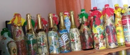 Декупаж своїми руками з пляшки шампанського (руками) Декупаж своїми руками з пляшки шампанського