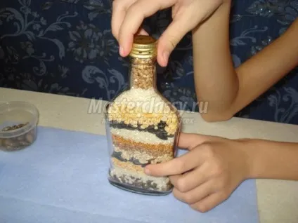 Декоративні пляшки з крупою своїми руками (крупою) Декоративні пляшки з крупою своїми руками