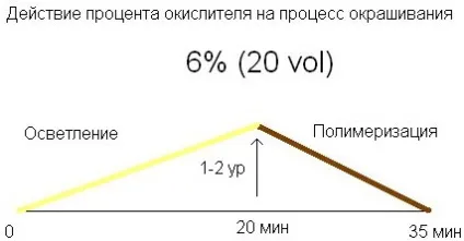Дія відсотка окислювача на процес фарбування (процес) Дія відсотка окислювача на процес фарбування