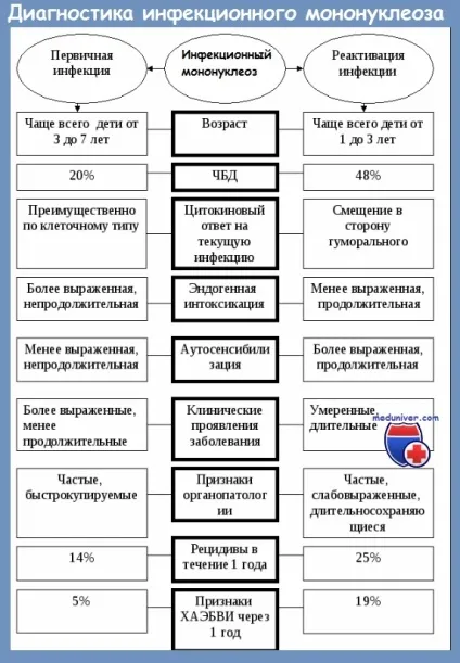 Диференціальний діагноз інфекційного мононуклеозу (діагноз інфекційного мононуклеозу) Диференціальний діагноз інфекційного мононуклеозу