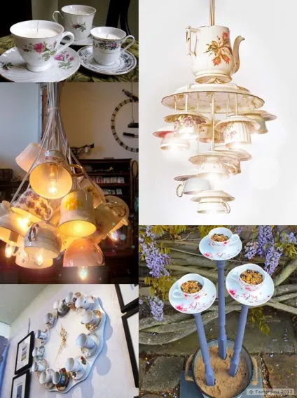 Handmade ідеї для вашого будинку - оригінальне використання фарфорових чашок (повторне використання старих речей) Handmade ідеї для вашого будинку - оригінальне використання фарфорових чашок