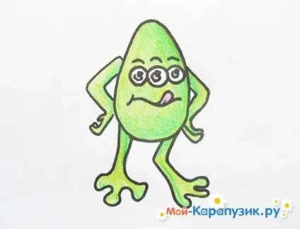 Як намалювати монстра поетапно кольоровими олівцями (намалювати) Як намалювати монстра поетапно кольоровими олівцями