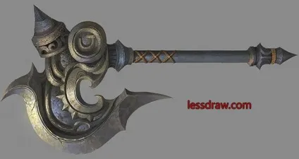 Як малювати зброю урок малювання середньовічного сокири, lessdraw (сокири) Як малювати зброю урок малювання середньовічного сокири, lessdraw