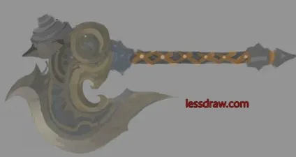Як малювати зброю урок малювання середньовічного сокири, lessdraw (малювати) Як малювати зброю урок малювання середньовічного сокири, lessdraw