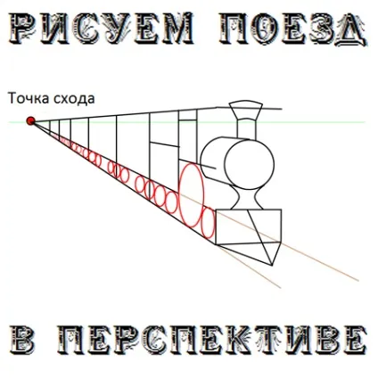 Як малювати поїзд в перспективі