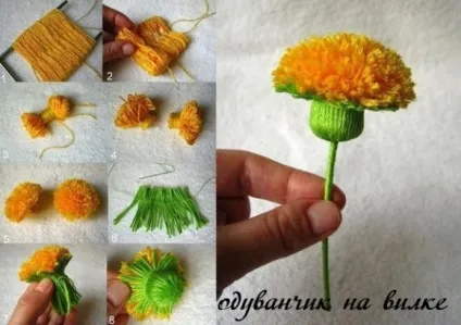 Як зробити кульбаби з атласної стрічки як зробити кульбаба з ниток (вироби) Як зробити кульбаби з атласної стрічки як зробити кульбаба з ниток