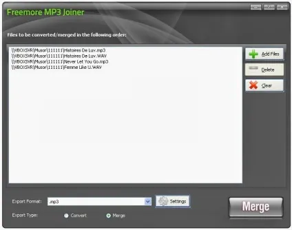 Як склеїти аудіо - freemore mp3 joiner