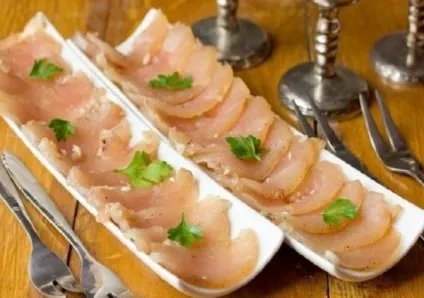 Карпаччо з курки калорійність, домашні рецепти з фото (карпаччо) Карпаччо з курки калорійність, домашні рецепти з фото