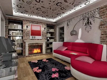 Декоративний камінь в вітальні фото - інтернет-журнал inhomes (камінь в інтер'єрі вітальні) Декоративний камінь в вітальні фото - інтернет-журнал inhomes