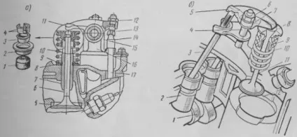 Деталі клапанних механізмів газорозподілу коромисла (приводу паливного насоса завзятий) Деталі клапанних механізмів газорозподілу коромисла