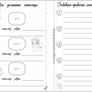 Дневнічкі і анкети для дівчаток (анкети) Дневнічкі і анкети для дівчаток