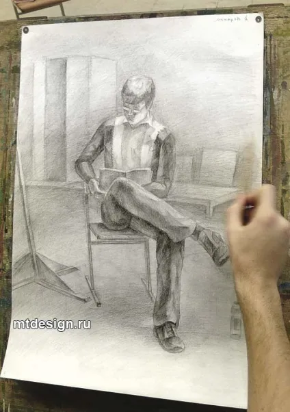 Фігура сидячої людини з натури, mtdesign