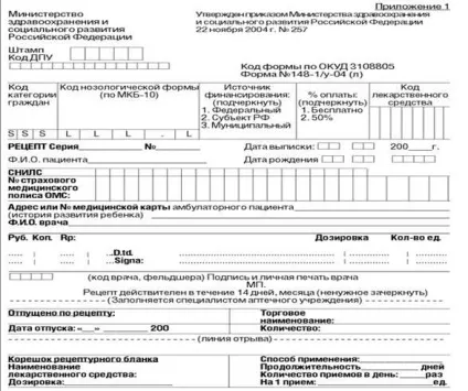 Форми рецептурних бланків