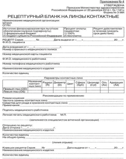 Форми рецептурних бланків