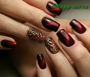 Манікюр бордовий 2018