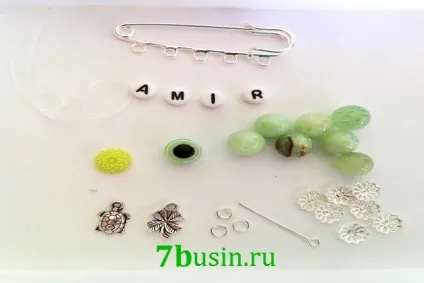Іменні шпильки своїми руками, 7бусін - фурнітура для прикрас