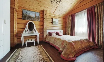 Інтер'єр спальні в дерев'яному будинку - фото, ідеї, поради (фото) Інтер'єр спальні в дерев'яному будинку - фото, ідеї, поради