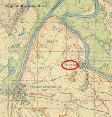 Зниклі хутора на мапі генштабу за 1941 рік