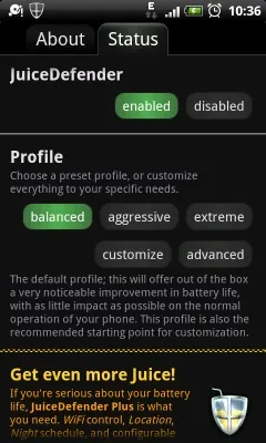 Juicedefender - комплексна економія батареї на android (juicedefender) Juicedefender - комплексна економія батареї на android