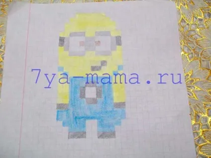 Як намалювати міньйону олівцем поетапно по клітинам і в альбомі, сім'я і мама (міньйон) Як намалювати міньйону олівцем поетапно по клітинам і в альбомі, сім'я і мама