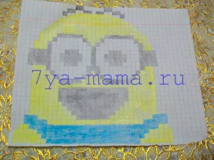 Як намалювати міньйону олівцем поетапно по клітинам і в альбомі, сім'я і мама (клітинам) Як намалювати міньйону олівцем поетапно по клітинам і в альбомі, сім'я і мама