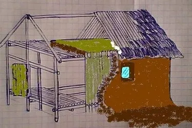 Мазанка каркаска житло для відлюдника (мазанка) Мазанка каркаска житло для відлюдника