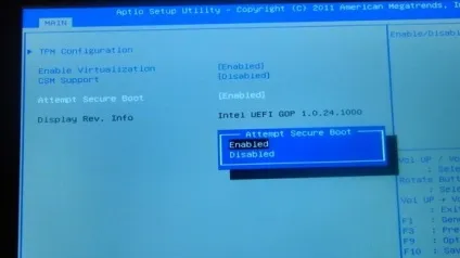 Як відключити uefi