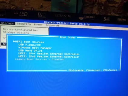 Як відключити uefi