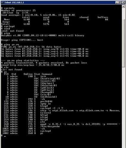 Як підключитися telnet до модему d-link dsl-2500u »пізнавальний блог