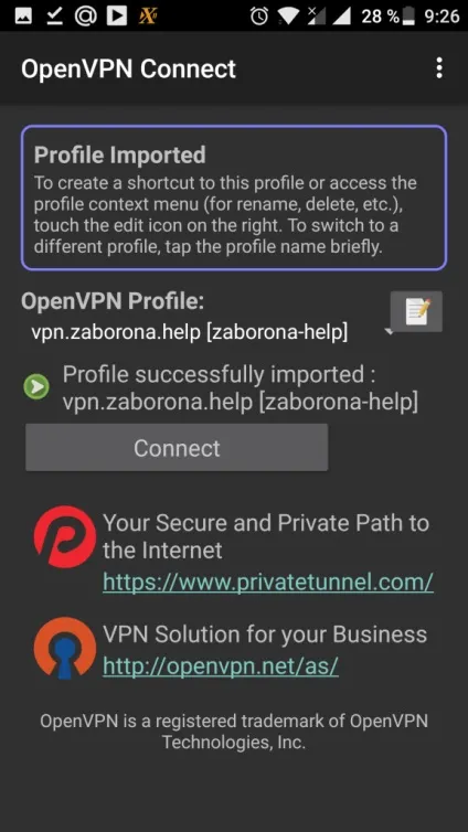 Як користуватися openvpn, losst