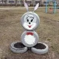 Мк заєць з автомобільних покришок своїми руками (як зробити зайця з покришок) Мк заєць з автомобільних покришок своїми руками