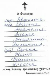 Як правильно подати записки за здоров'я та за упокій на літургії (упокій) Як правильно подати записки за здоров'я та за упокій на літургії