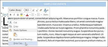 Як створити буквицю в word 2013