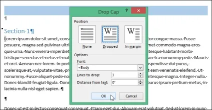 Як створити буквицю в word 2013