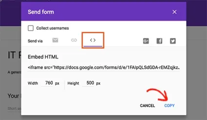 Як вставити google форму на wordpress сайт