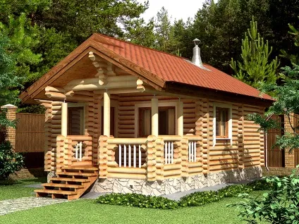 Каркасний будинок з лазнею планування