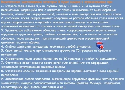 Кому не можна водити автомобіль протипоказання на отримання водійських прав (не можна) Кому не можна водити автомобіль протипоказання на отримання водійських прав