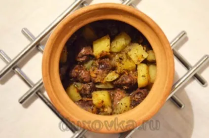 Курячі сердечка з картоплею - рецепт з покроковими фото (курячі сердечка в горщиках з картоплею) Курячі сердечка з картоплею - рецепт з покроковими фото