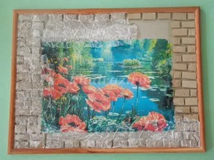 Настінне панно в змішаній техніці маки своїми руками (татьяна) Настінне панно в змішаній техніці маки своїми руками