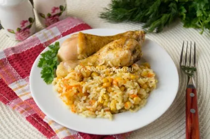Ледачі курячі ніжки з рисом і кукурудзою (курячі) Ледачі курячі ніжки з рисом і кукурудзою