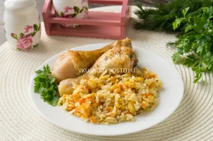 Ледачі курячі ніжки з рисом і кукурудзою (ледачі) Ледачі курячі ніжки з рисом і кукурудзою